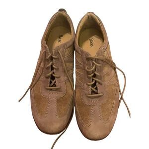 Bass Womens Brown Tan Lace Up Leather Hiphop Athletic Sneakers Shoes Size 9.5